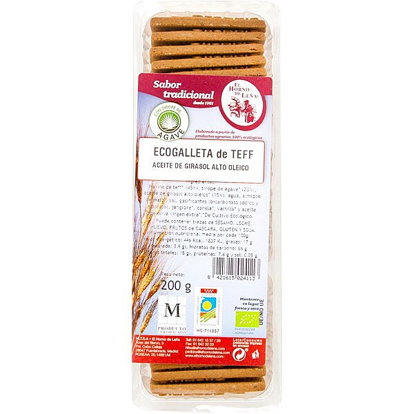 Ecogalleta de teff con aceite de girasol alto oleico 