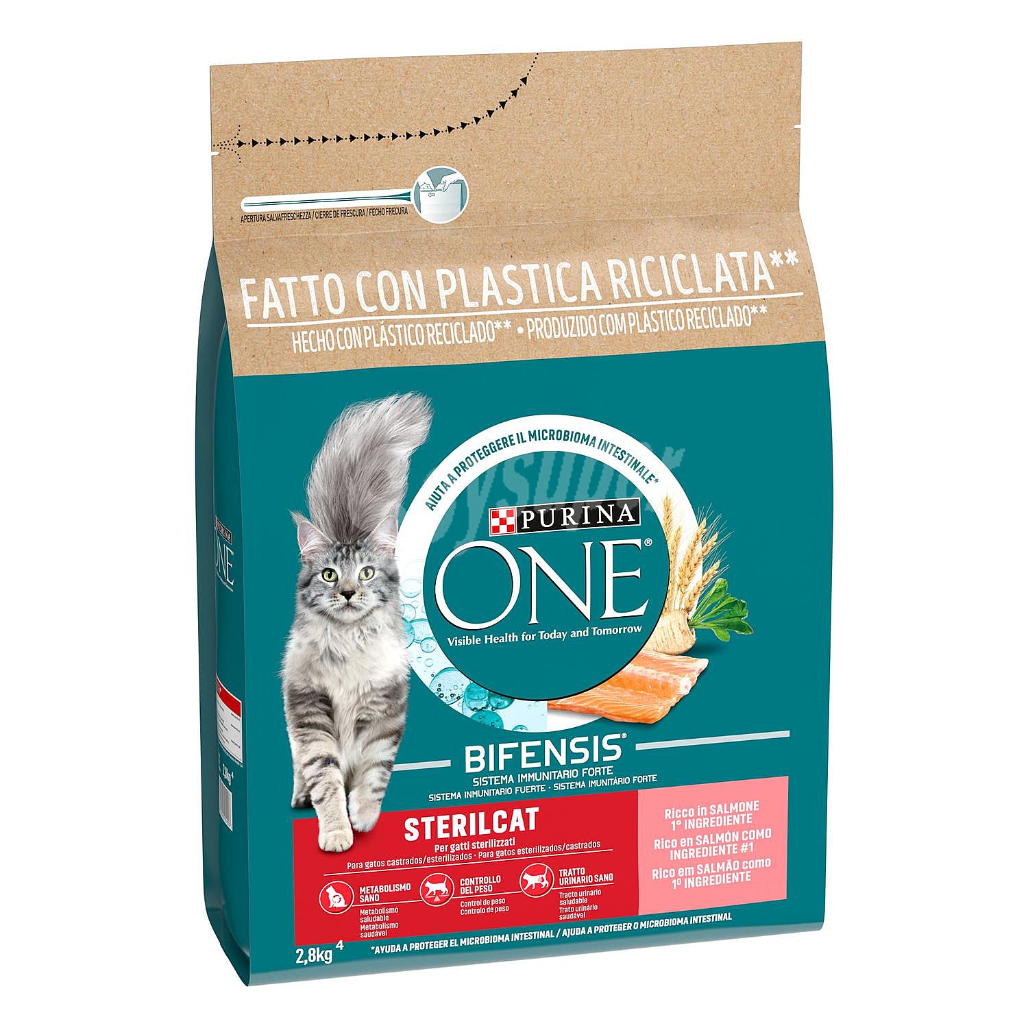 Purina ONE Pienso para gatos esterilizados a base de salmón purina ONE