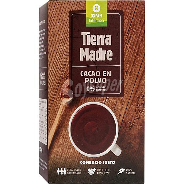 Tierra Madre cacao en polvo 0% azúcares añadidos