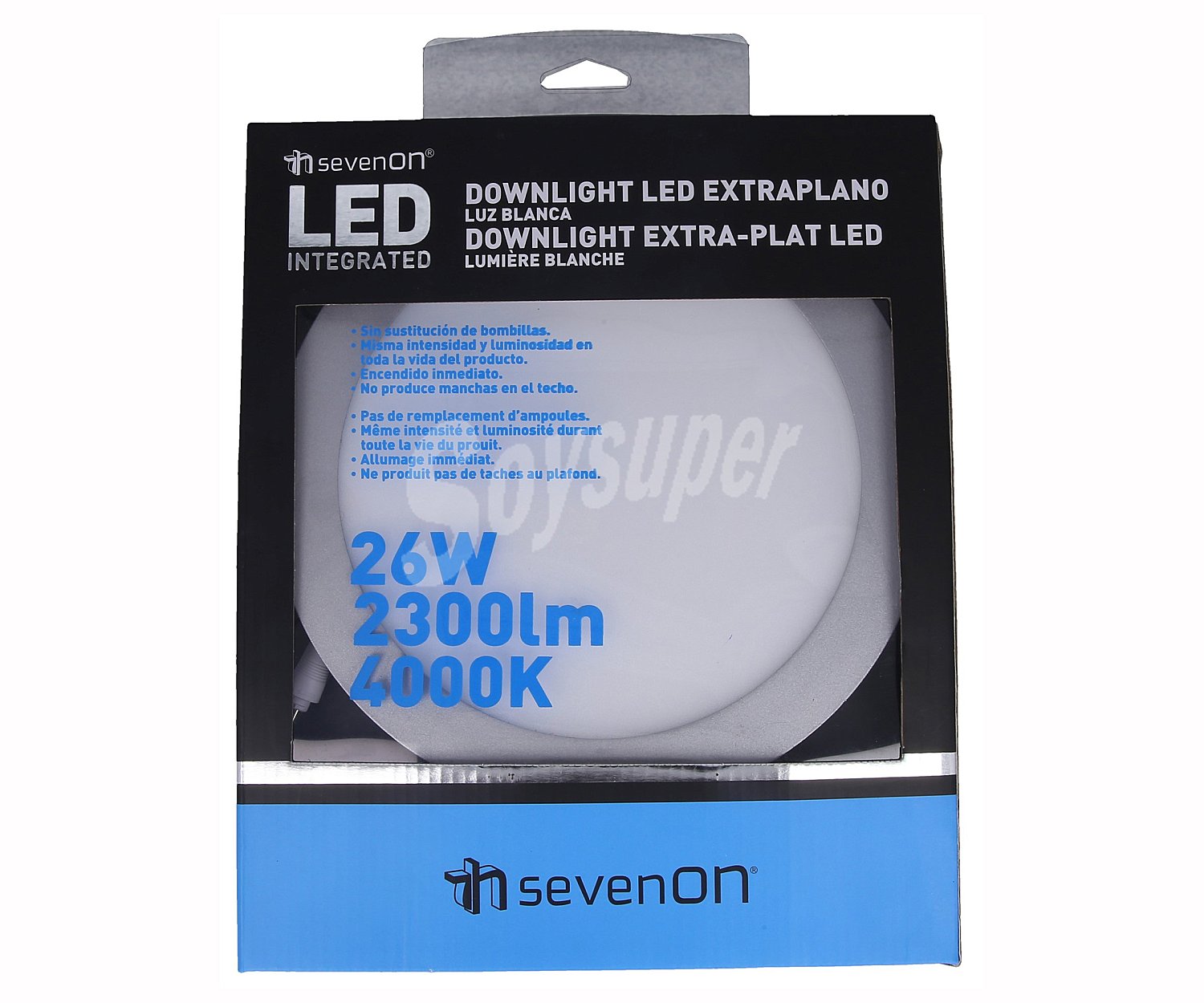 Downlight empotrable redondo 26W, 22,5cm, luz neutra , seveon