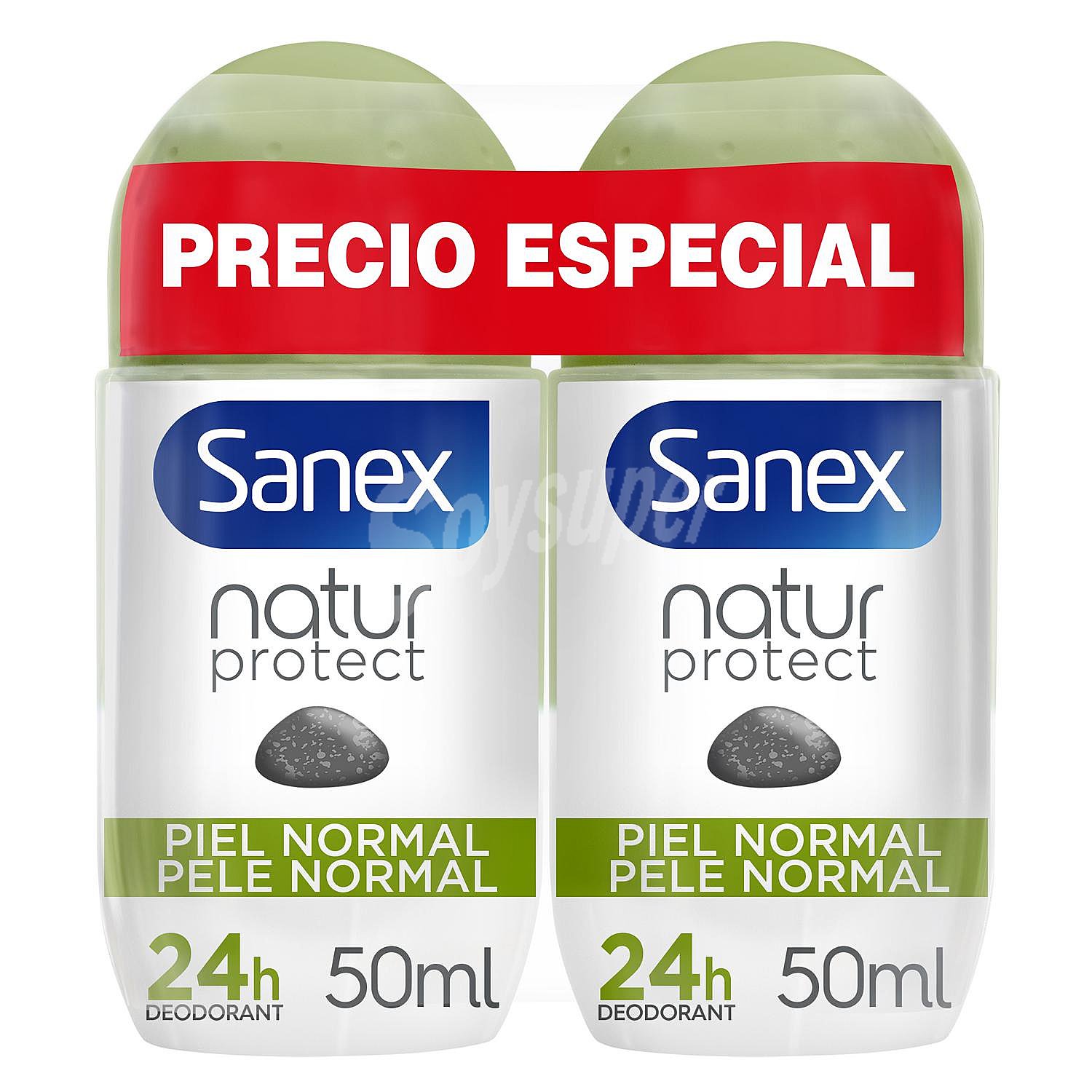 Desodorante roll-on 24h piel normal piedra de alumbre Natur Protect Sanex