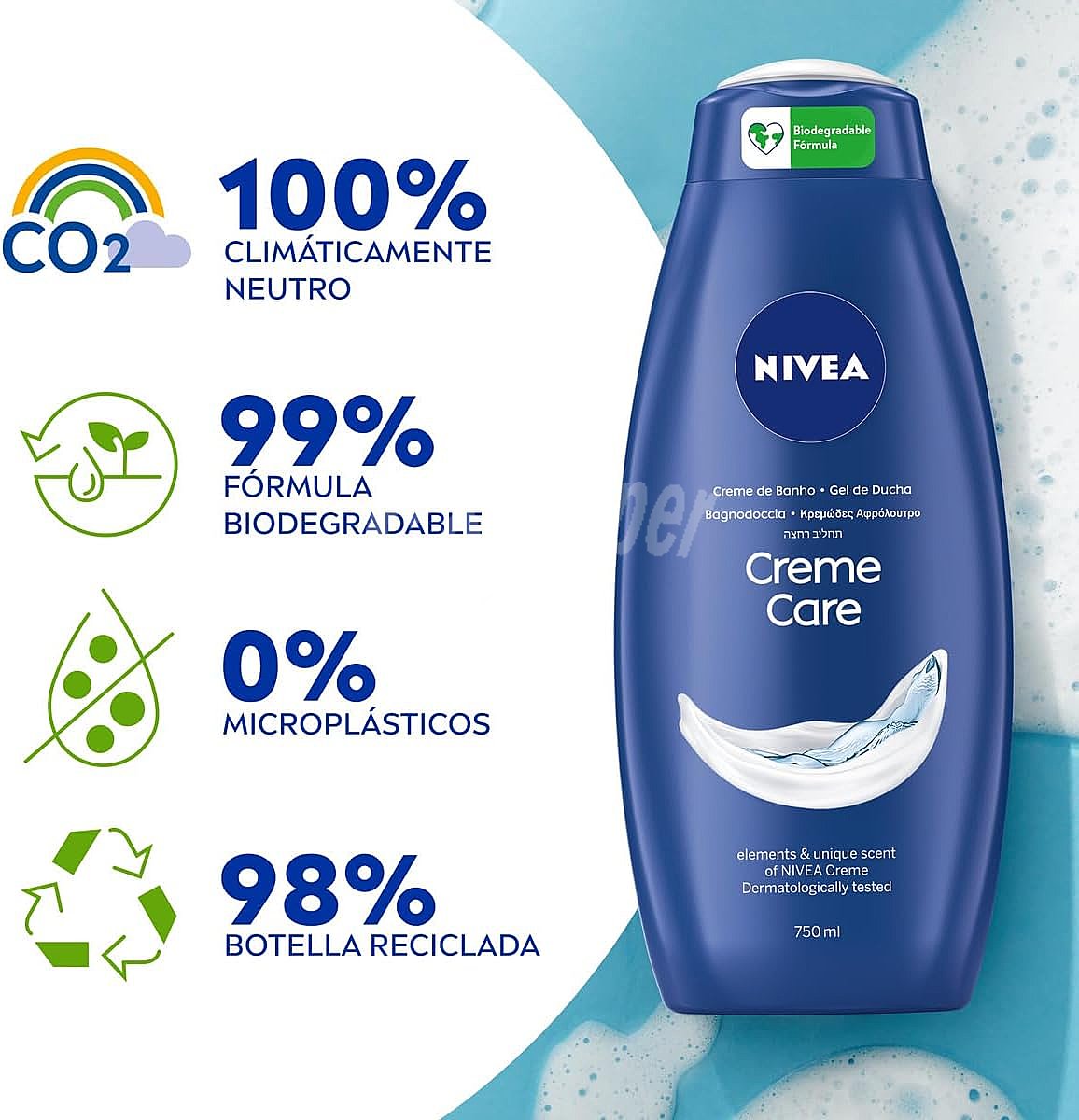 Nivea Creme care Gel para baño o ducha con textura crema