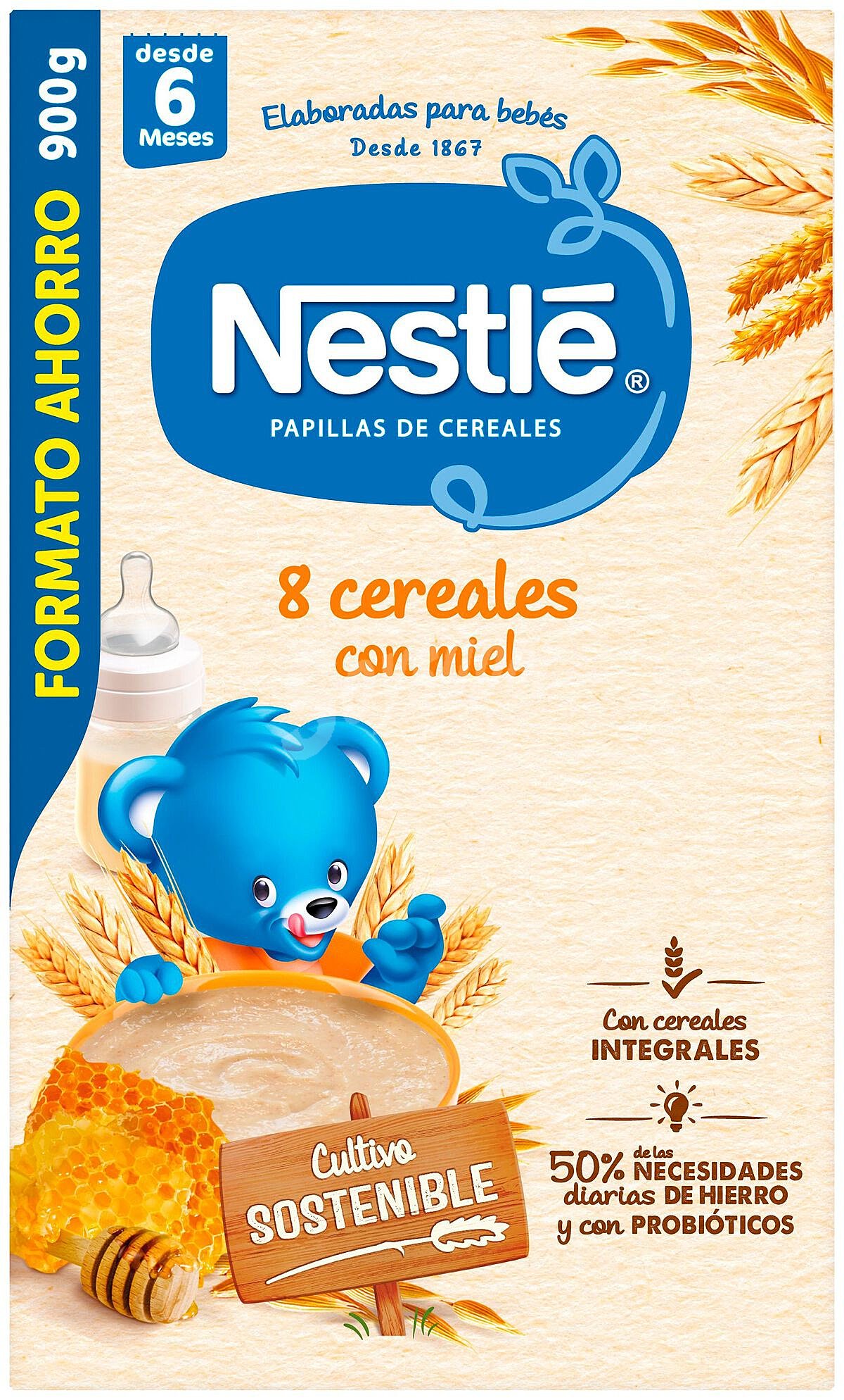 Papilla 8 cereales con miel