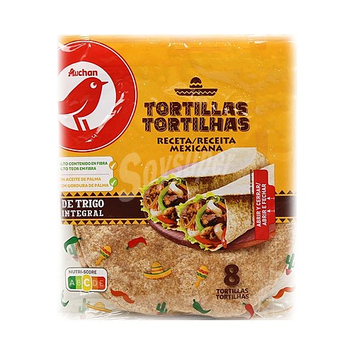 Producto alcampo Tortillas de trigo integrales producto alcampo