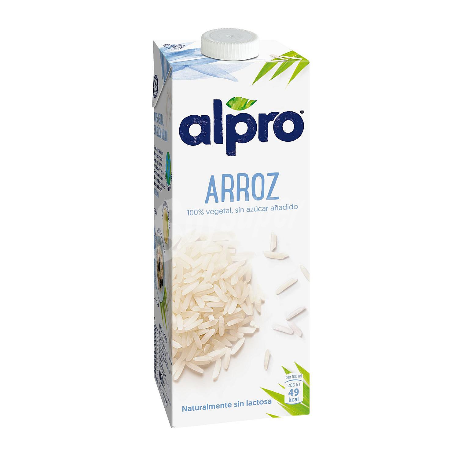 Bebida de arroz sin azúcar añadido Alpro sin gluten sin lactosa