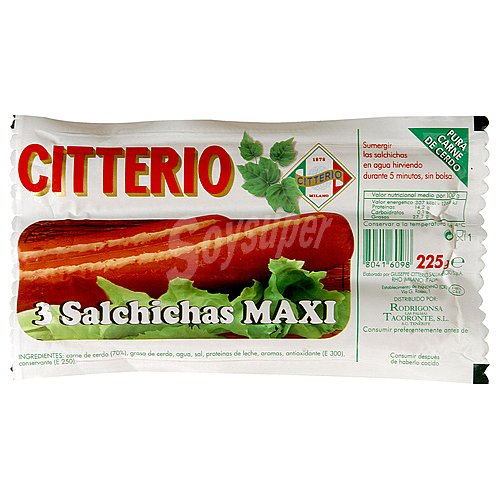 Citterio Salchichas de carne de cerdo y de tamaño maxi citterio