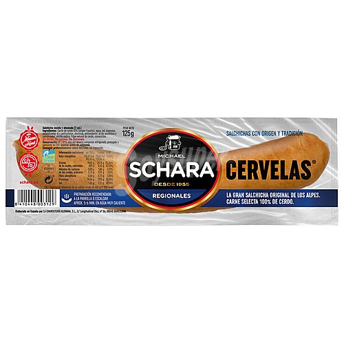 Schara Salchicha cocida y ahumada elaborada de forma artesanal con tripa natural schara