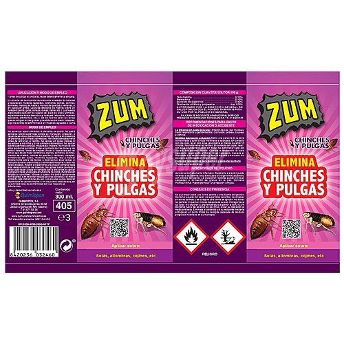 Insecticida chinches y pulgas Zum