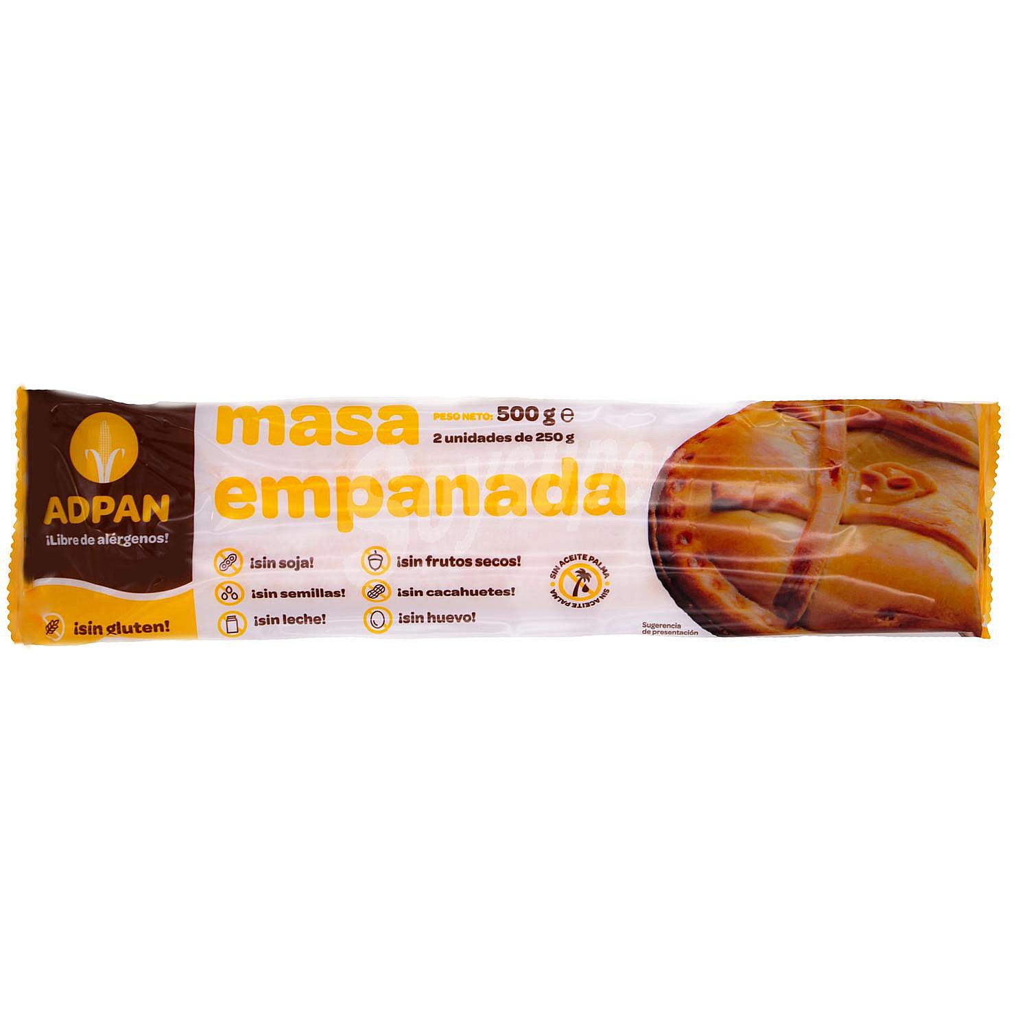 Masa de empanada, elaborada sin gluten