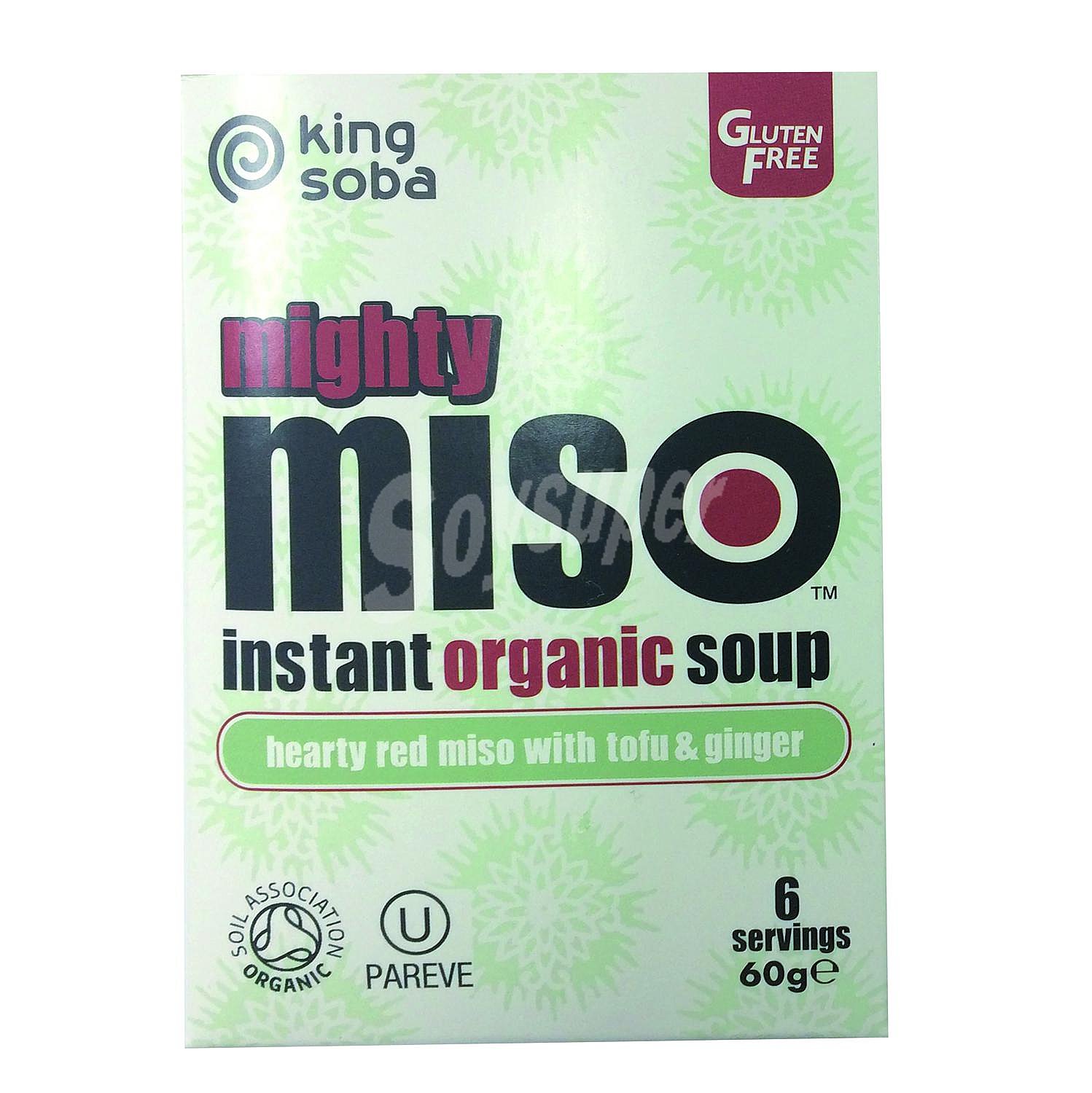 Sopa de miso con tofú y jengibre ecológica sin gluten