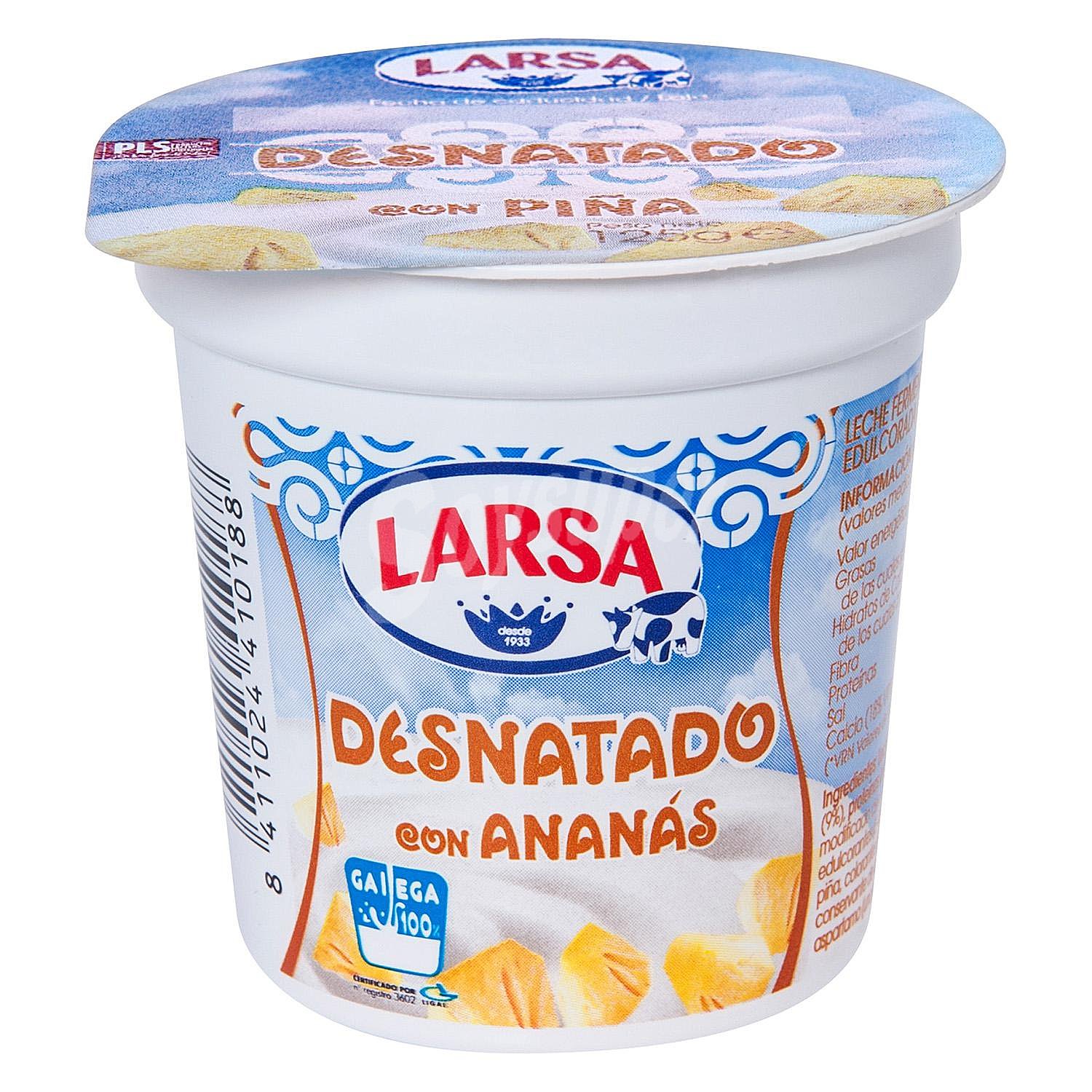 Leche fermentada desnatada con piña Larsa