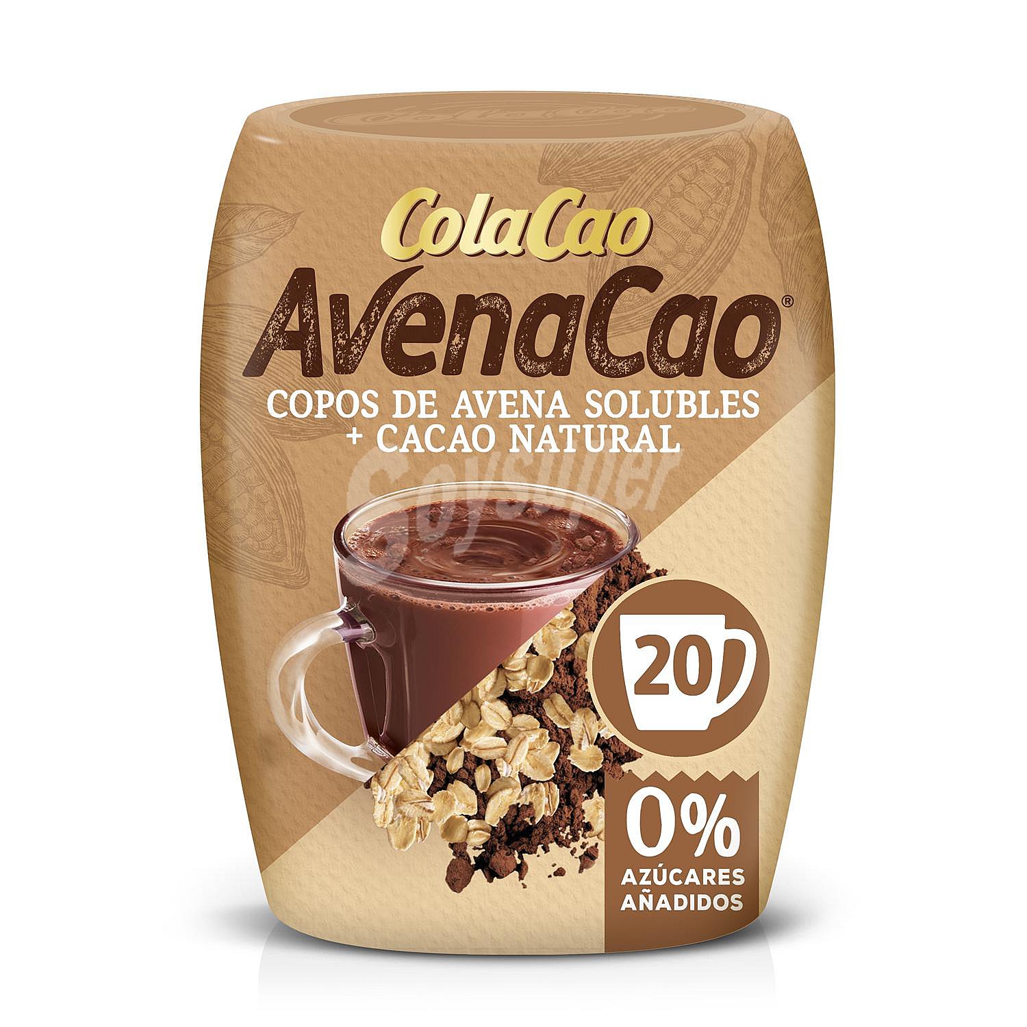 Avenacao copos de avena solubles Kölln con cacao natural 0% azúcares añadidos