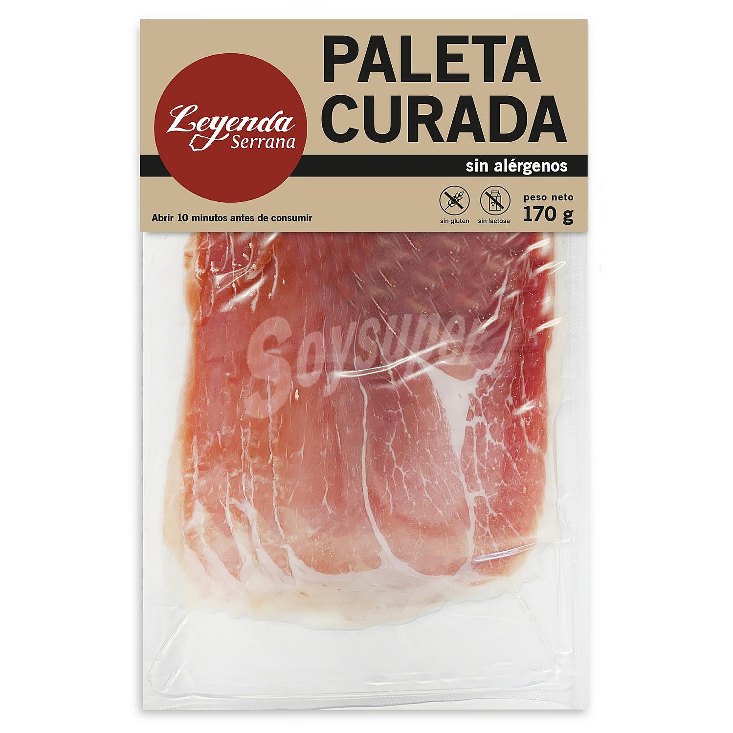 Paleta curada de cerdo en lonchas sin gluten y sin lactosa