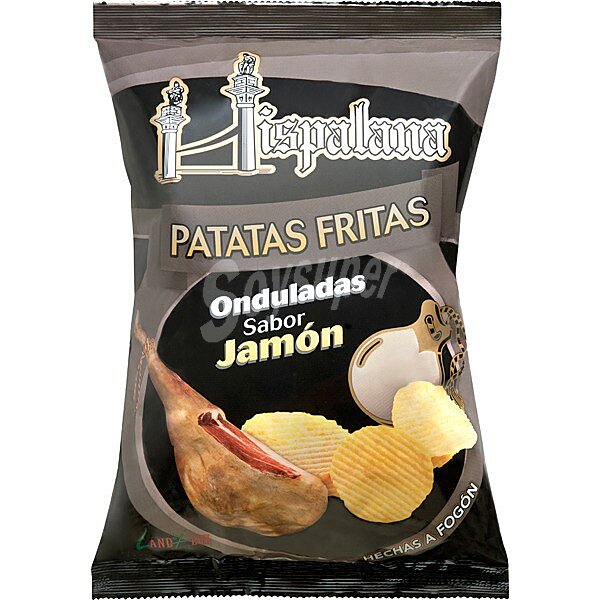 Patatas fritas onduladas sabor jamón