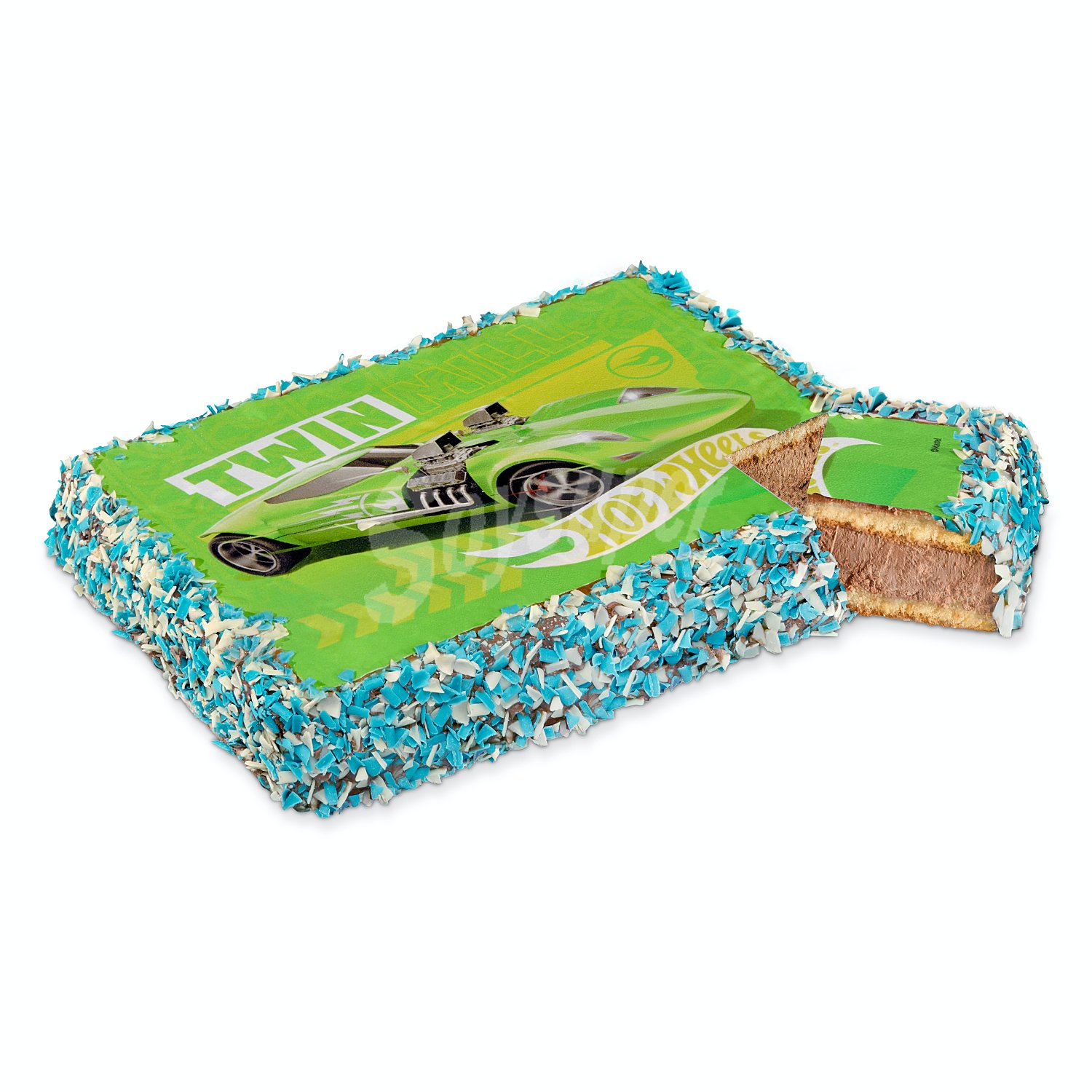 Tarta infantil hot wheels trufa 20 raciones (cuadrada) pasteleria congelada