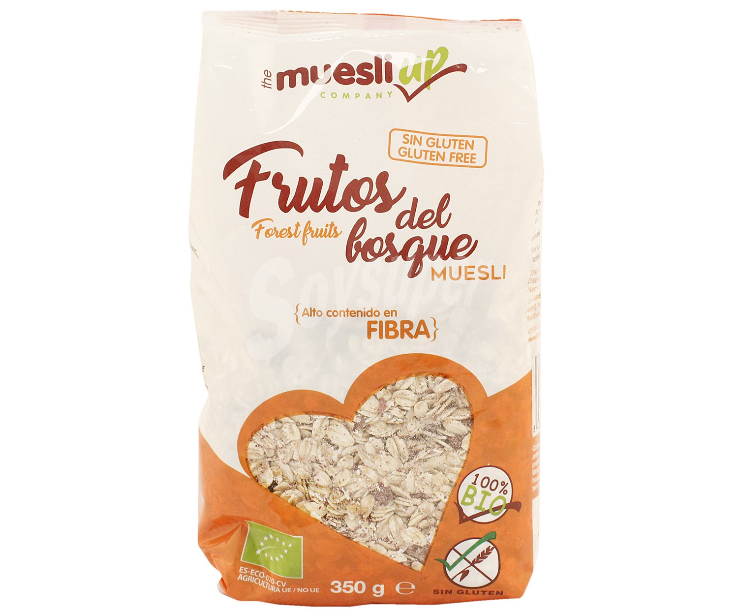 Muesli con frutos del bosque, sin gluten, ecológicos