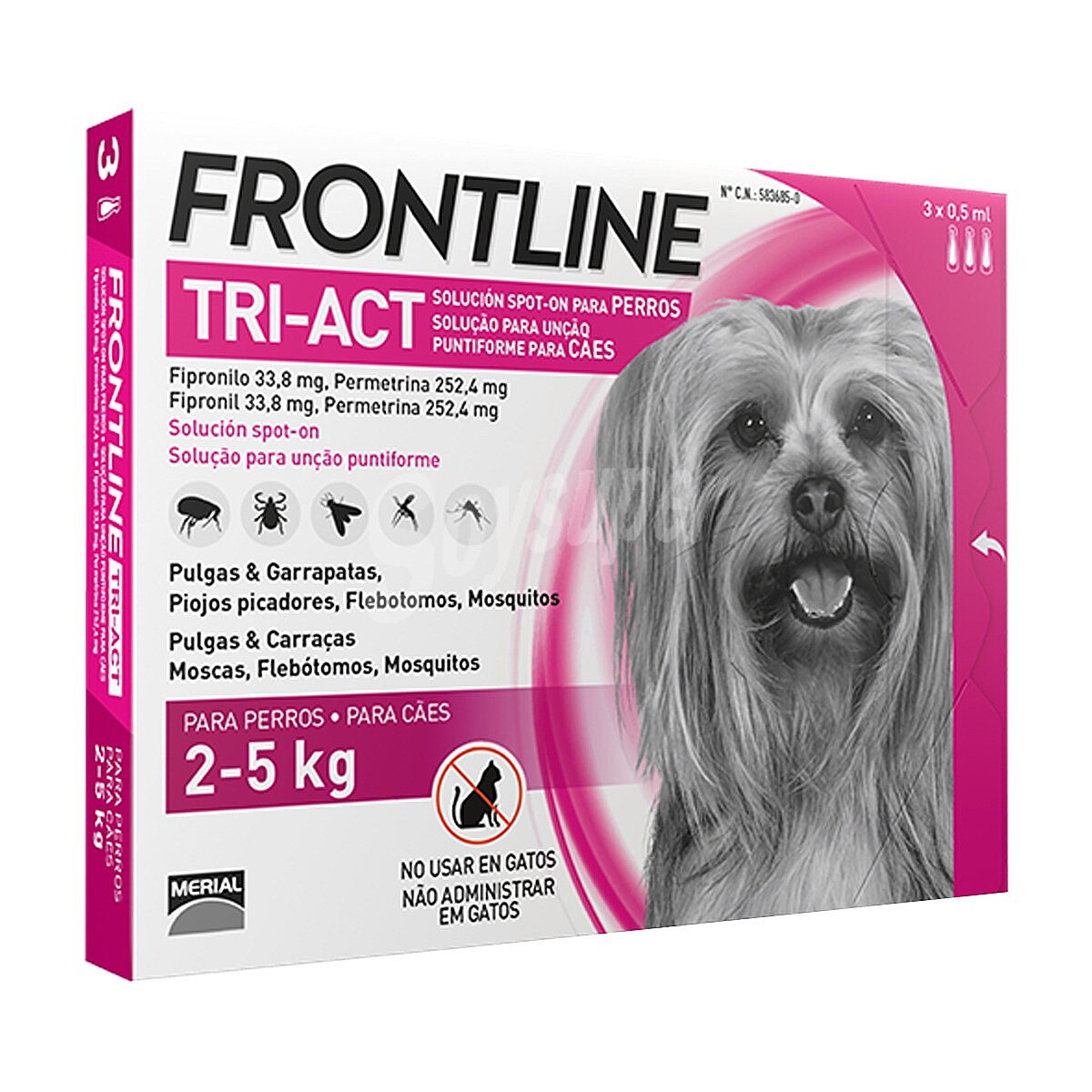 Tri-Act solución antiparasitaria para perros de 2-5 kg