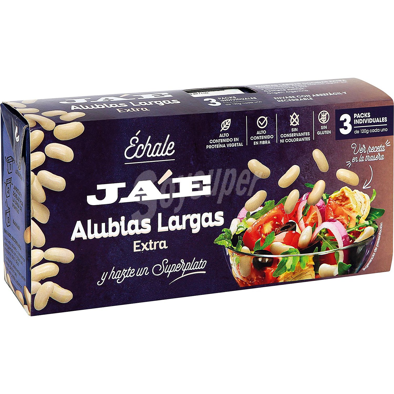 Alubias blancas largas extra sin gluten échale y hazte un superplato neto escurrido