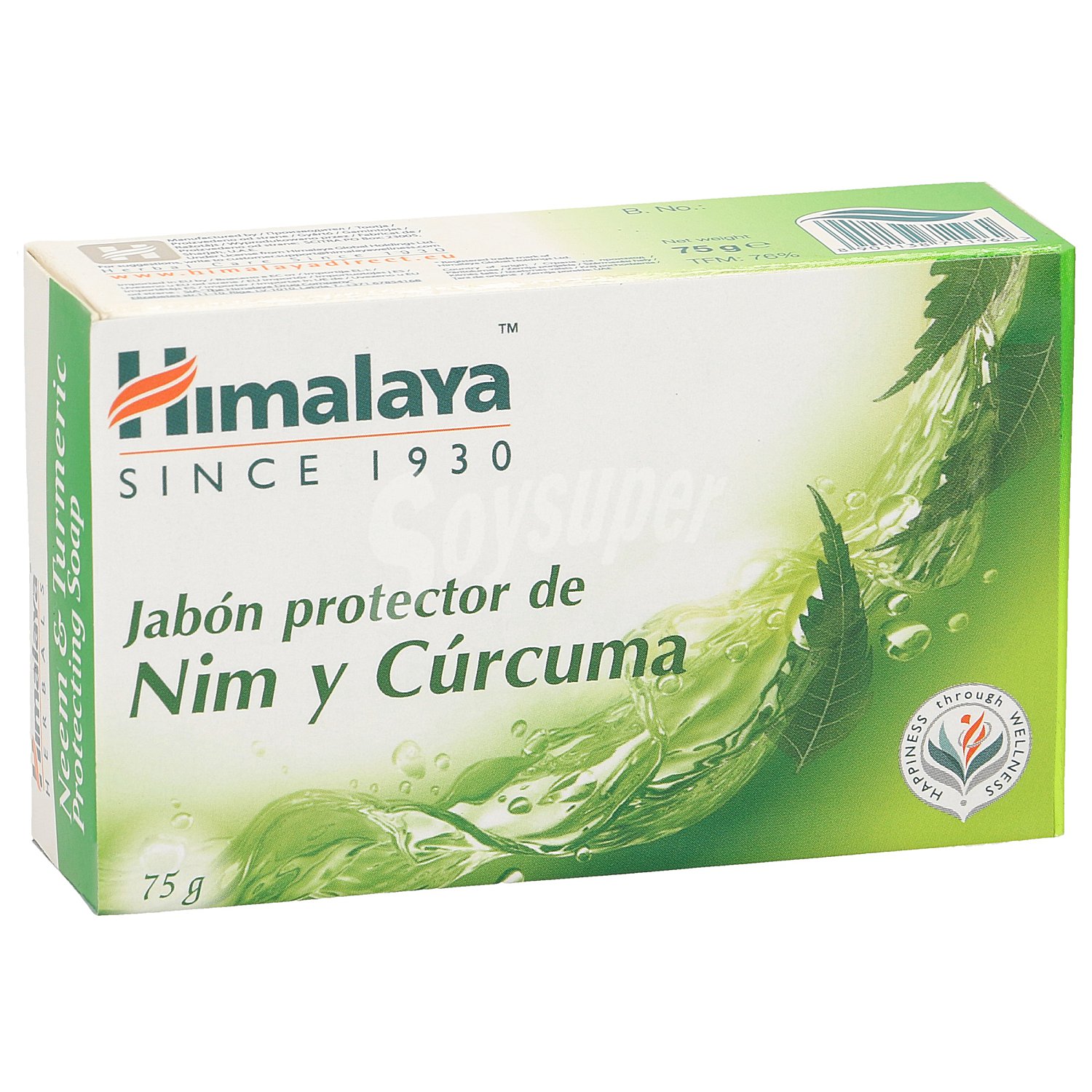 Jabón protector de nim y cúrcuma pastilla 75 gr