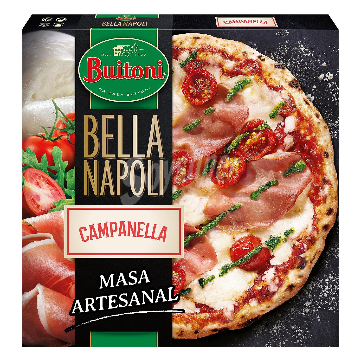 Campanella pizza mozzarella y rúcula bella napoli