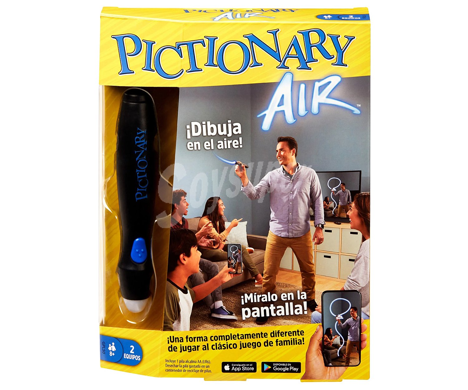 Juego de mesa familiar de dibujar Pictionary Air, desde 4 jugadores, mattel.