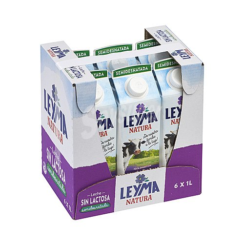 Leyma Leche de vaca semidesnatada y sin lactosa, de fácil digestión leyma Natura