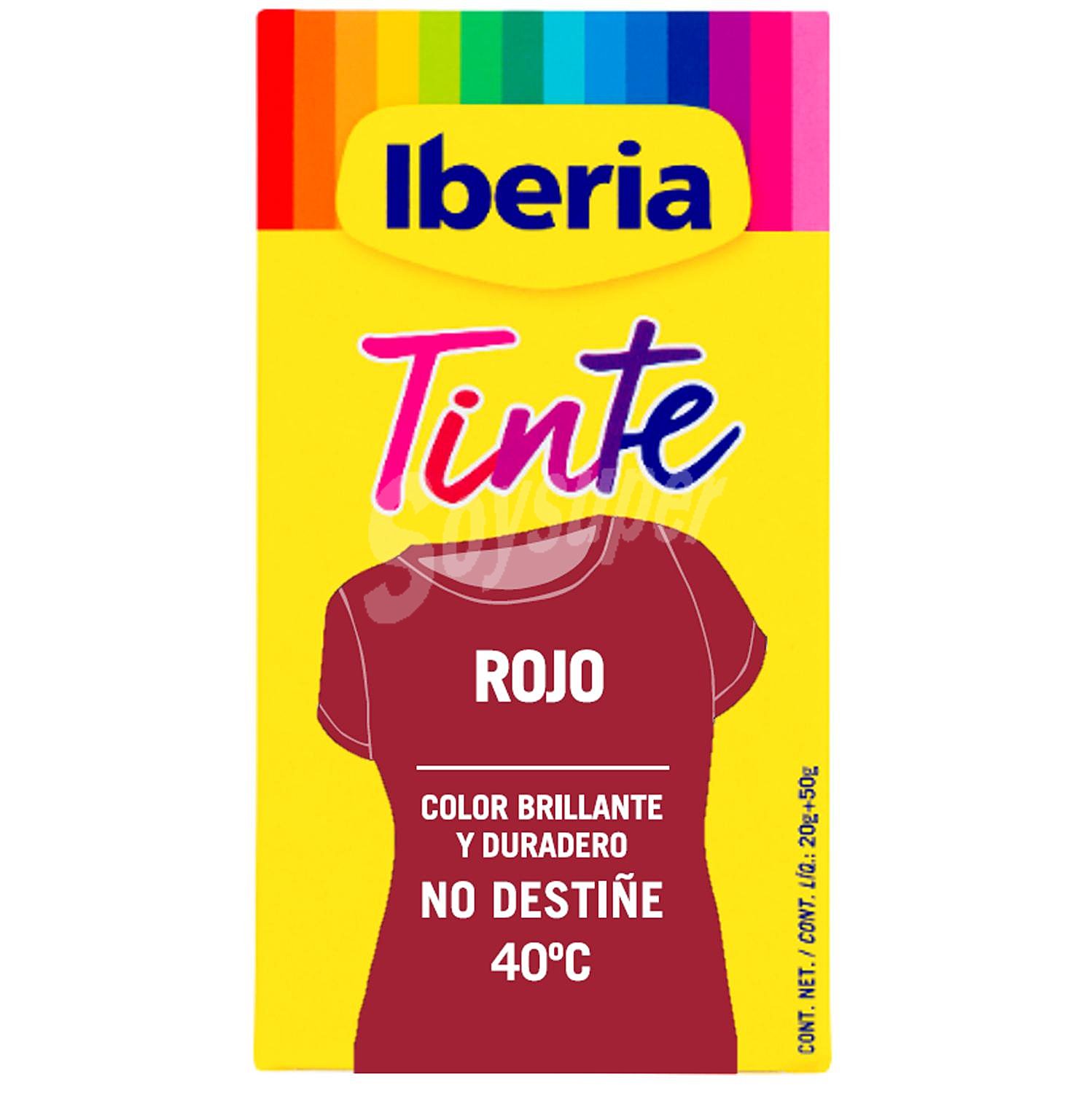 Tinte para ropa de color rojo (permite teñir a baja temperatura 40ª)