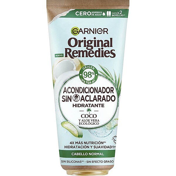 Acondicionador sin aclarado Hidratante con coco y aloe vera ecológico para cabello normal