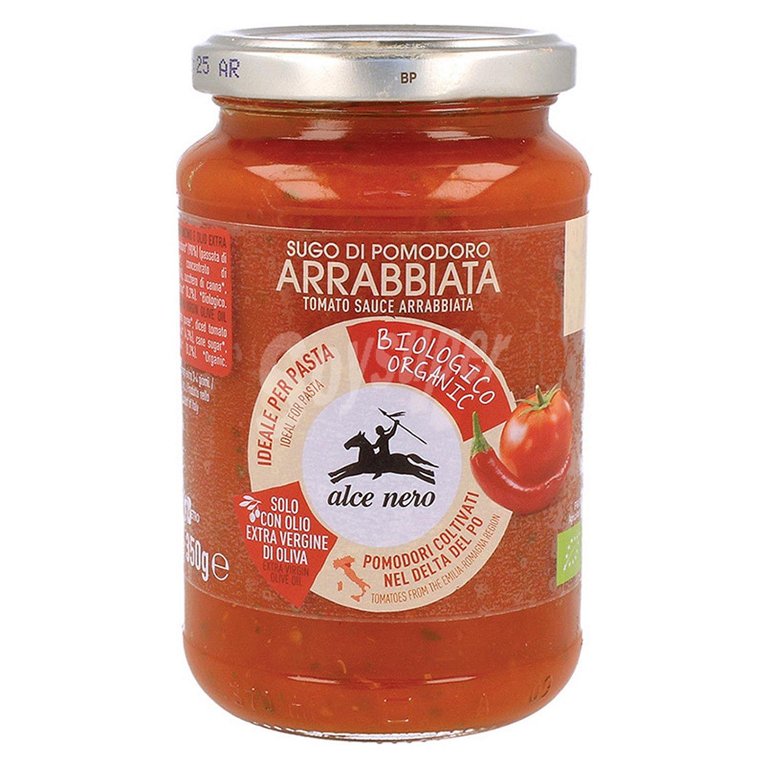 Salsa de tomate arrabiata ecológica sin gluten y sin lactosa