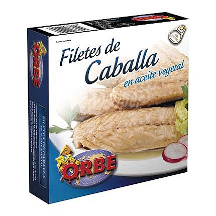 Filetes de caballa en aceite vegetal Orbe