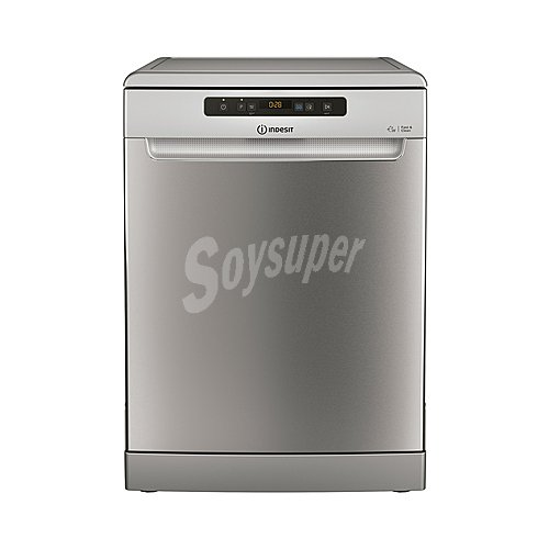 Lavavajillas indesit DFO 23 A X capacidad: 14 servicios, clase energética: E, H: 85cm, A: 60cm, F: 59cm