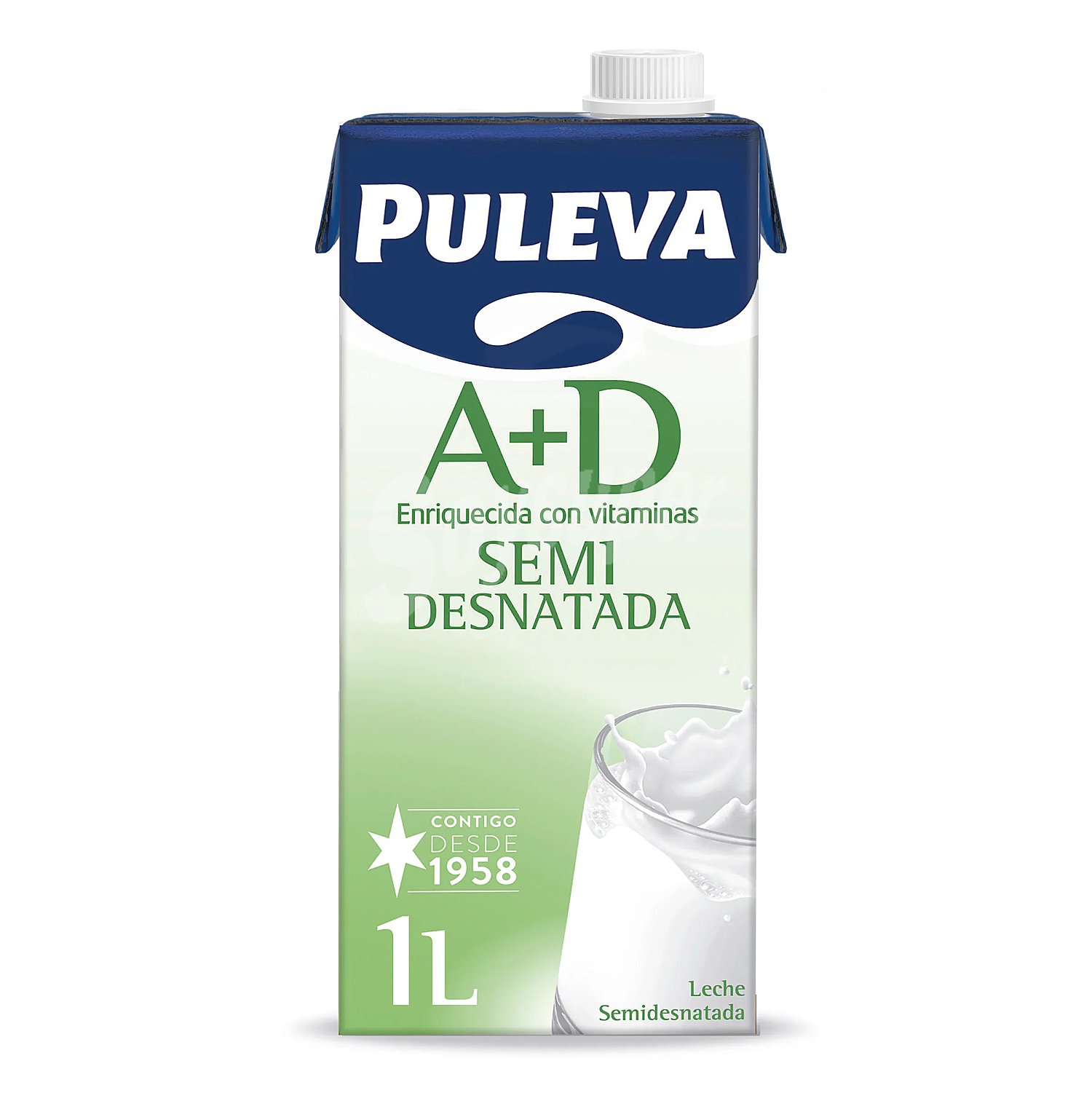 Leche semidesnatada de vaca, enriquecida con vitaminas A y D y de origen 100% español