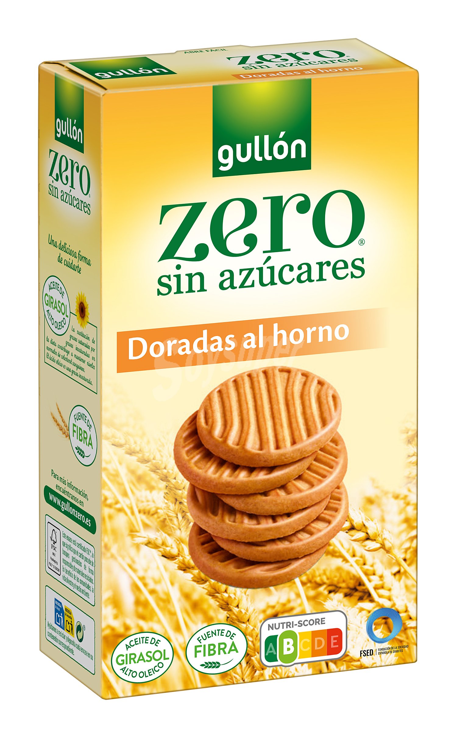 Galletas doradas al horno sin azúcares gullón zero