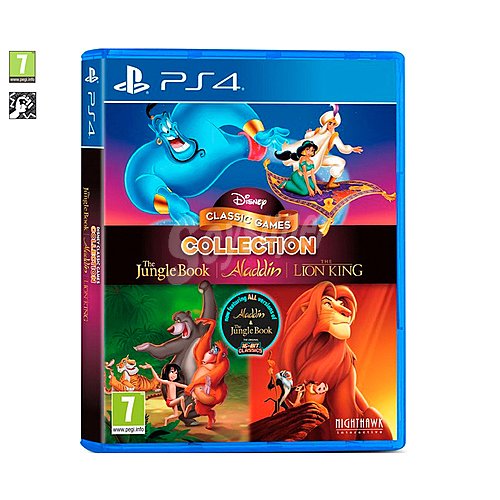 Colección de juegos Disney: El libro de la selva, Aladdín y El Rey León para PS4. Género: aventuras. pegi: +7.