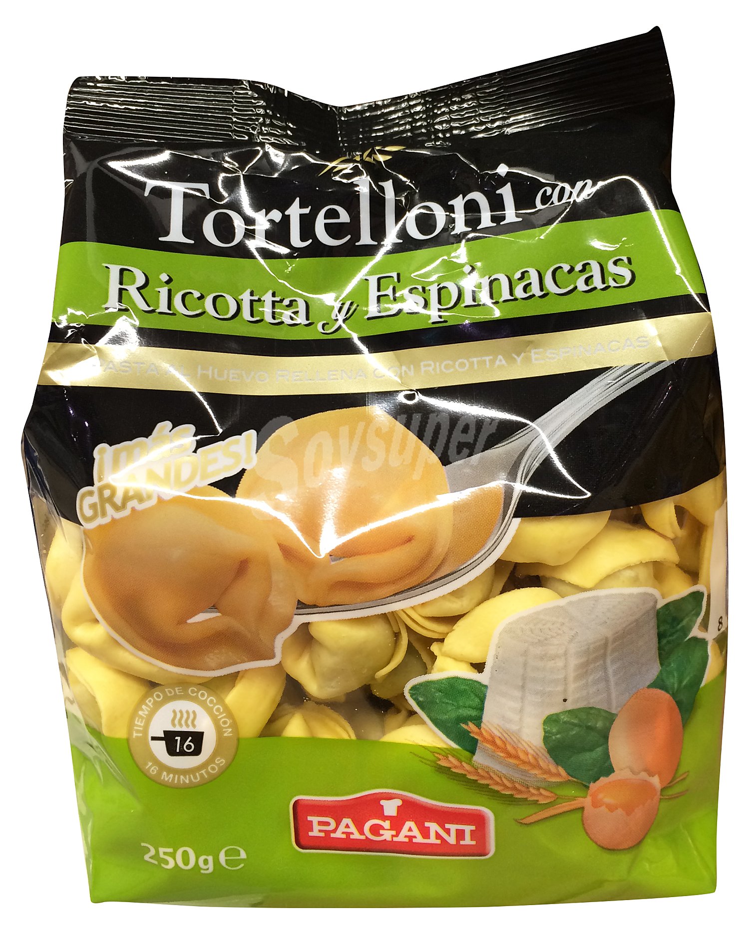 Tortellini con ricotta y espinacas Pagani