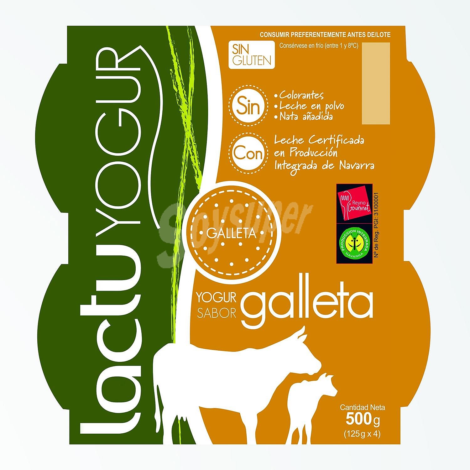 Lactuyogur yogur sabor galleta sin gluten