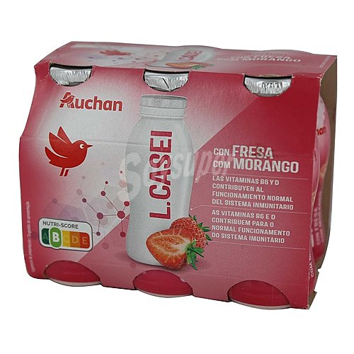 Producto alcampo Leche fermentada con Lcasei y fresas producto alcampo