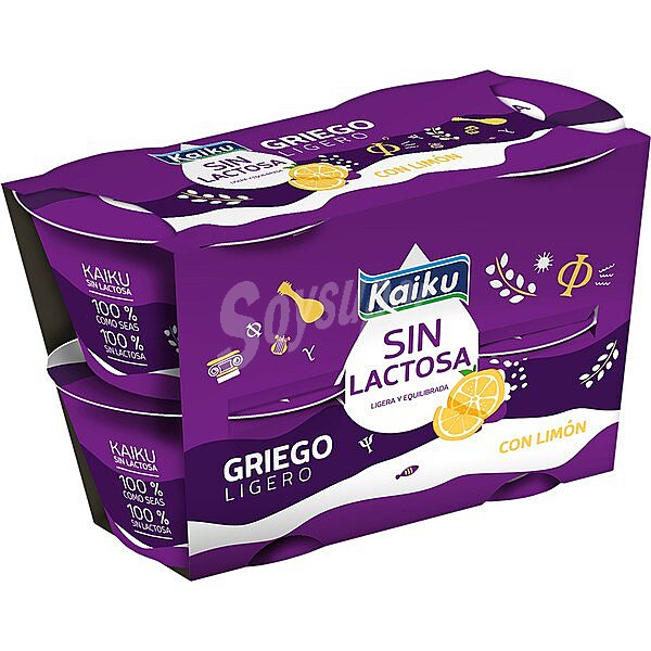 Yogur griego ligero con limón sin lactosa