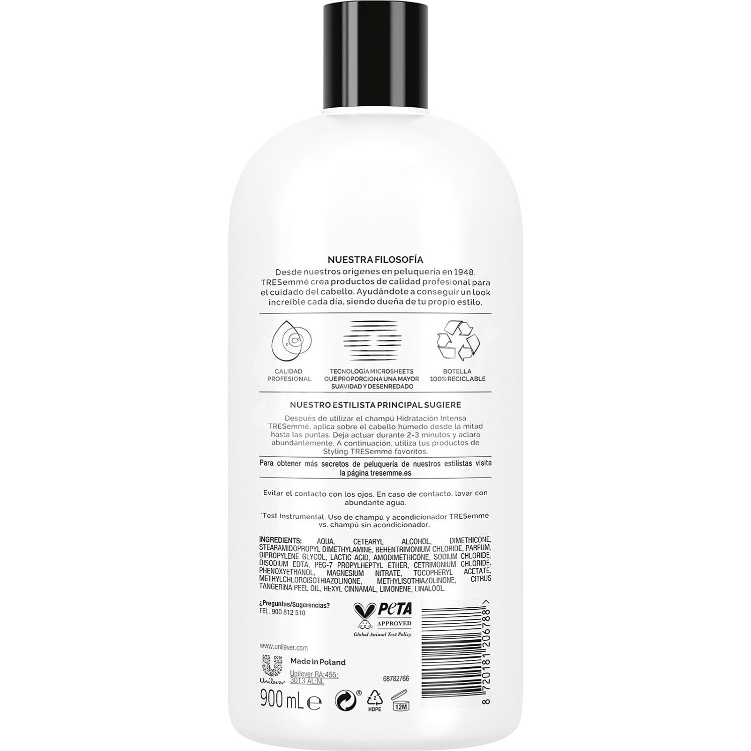 Acondicionador hidratación intensa para cabello seco o dañado Tresemme