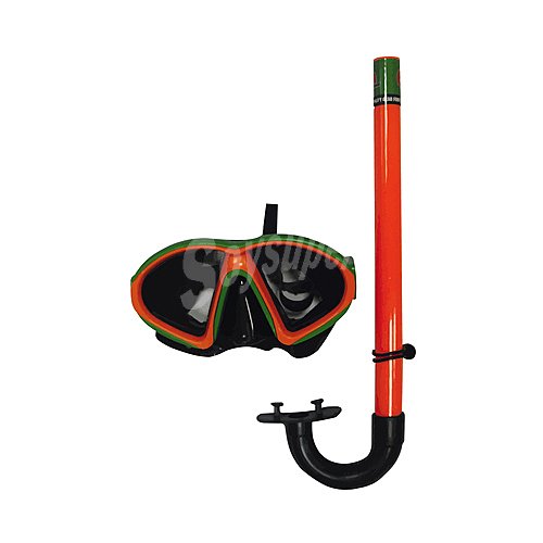 Set de buceo con gafas y tubo de snorkel, euraspa