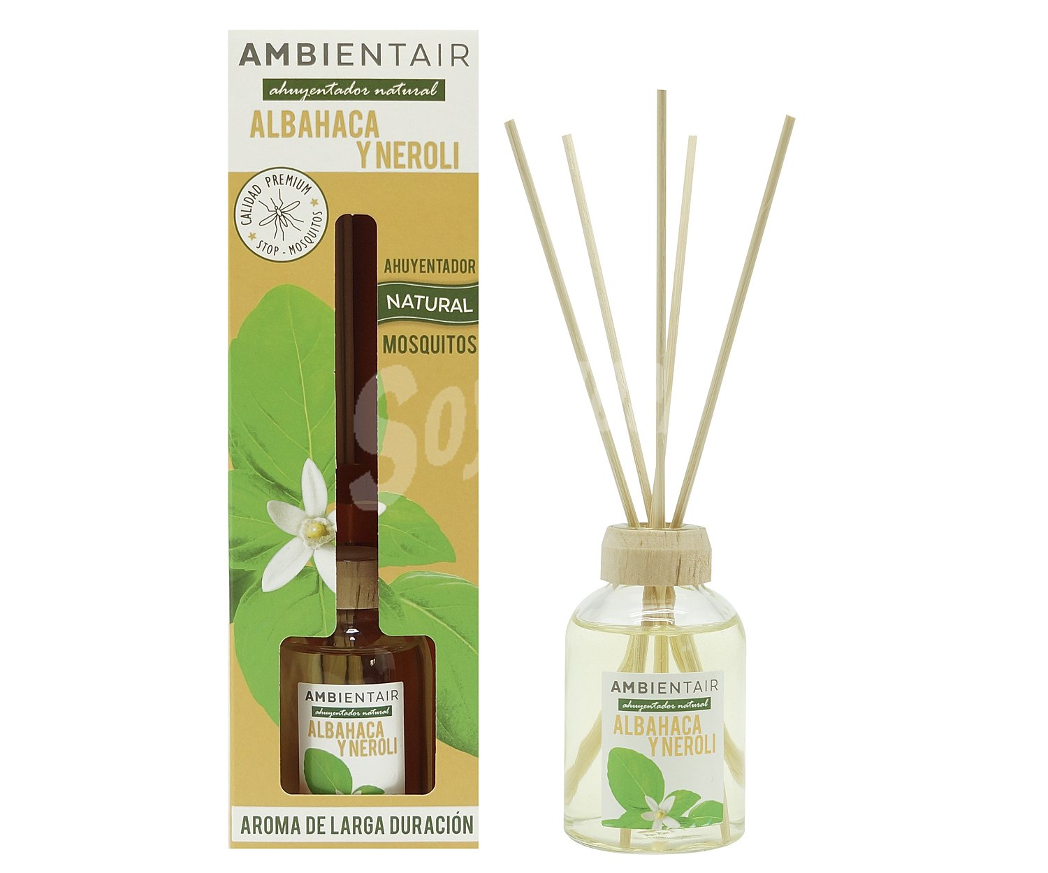 Repelente mosquitos, ambientador varillas albahaca-neroli