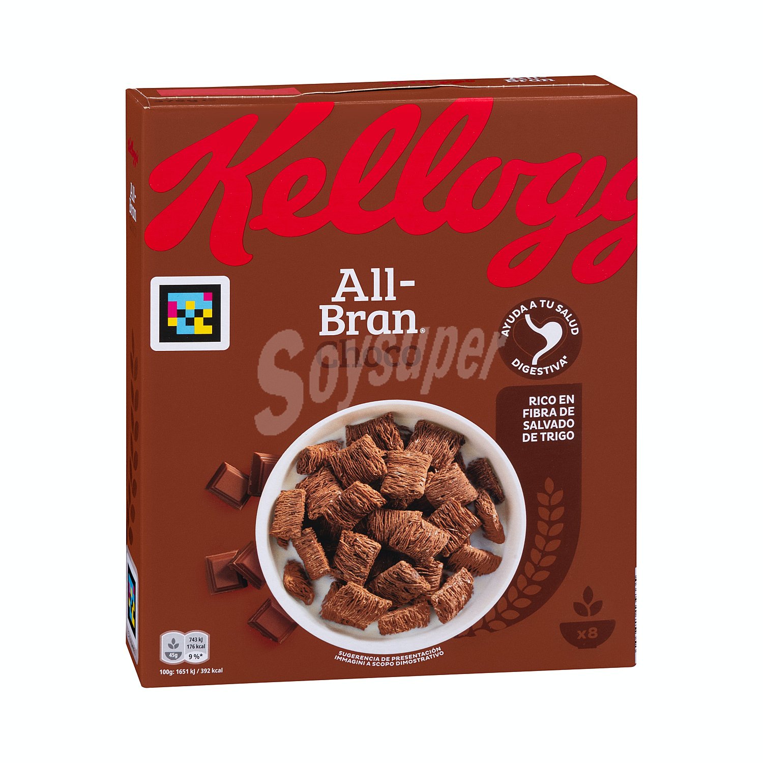 Cereales de fibra y chocolate kellogg's all-bran choco