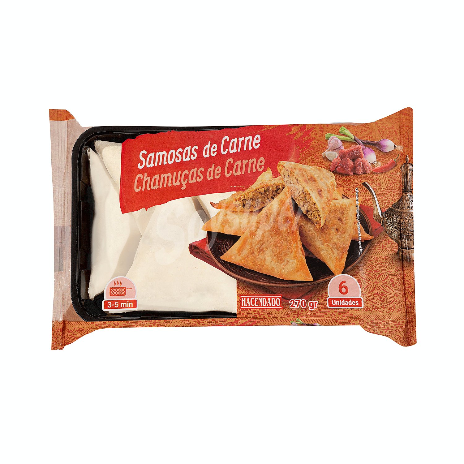 Samosas de carne congeladas