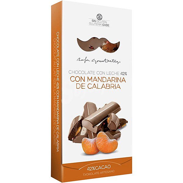 Chocolate con leche 42% cacao con mandarina de Calabria