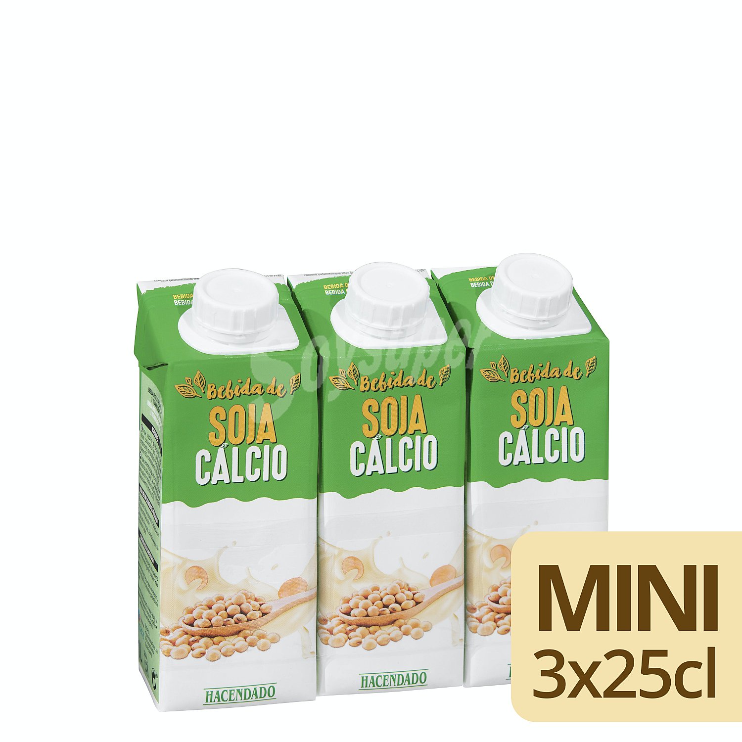 Bebida de soja natural con calcio