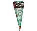 Cono de helado cremoso de chocolate blanco con trocitos de cookies crush white