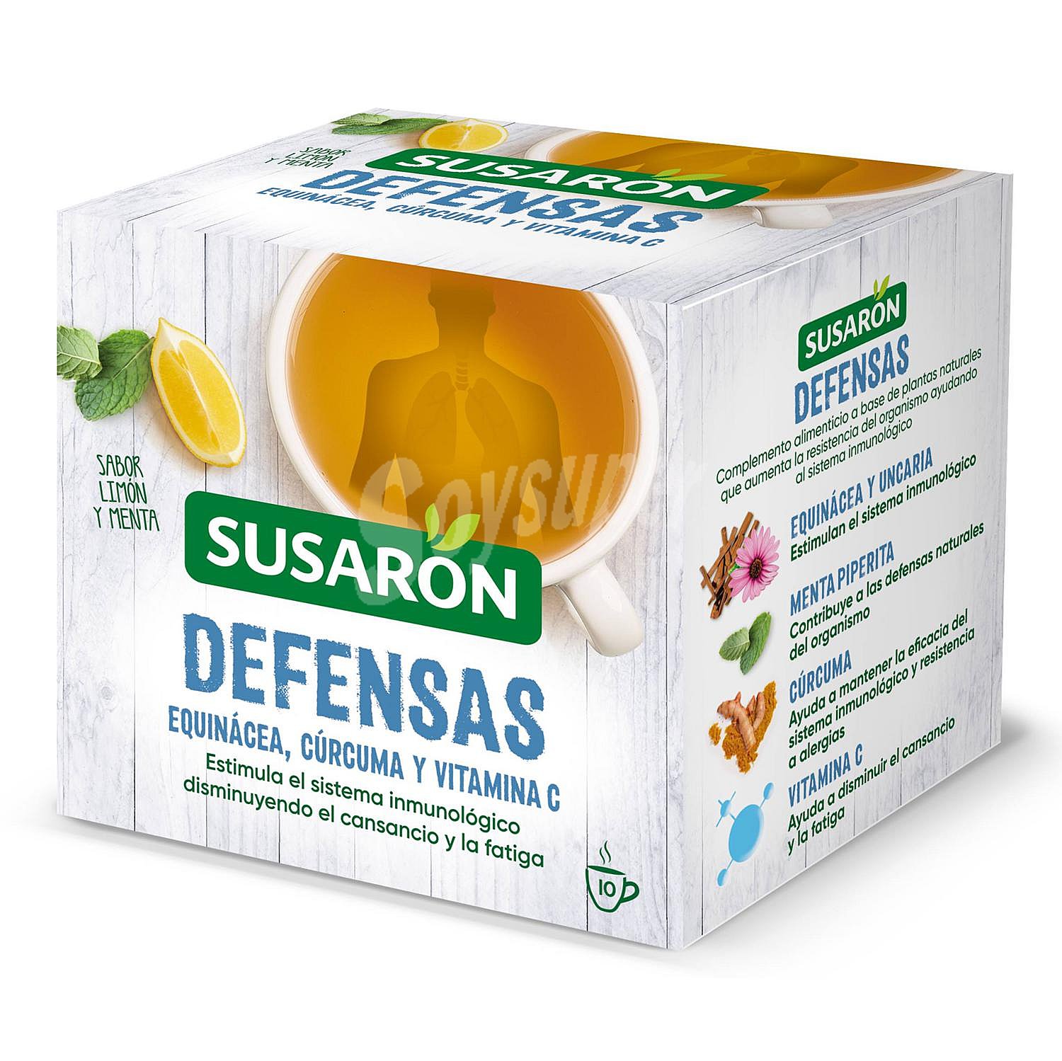 Infusión defensas sabor limón y menta en bolsitas Susarón