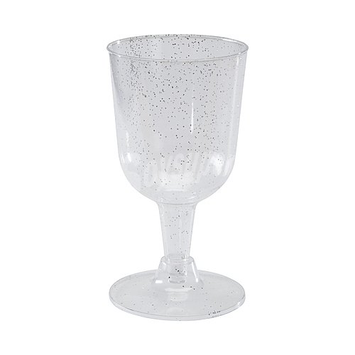 s de vino con glitter en color plata, reutilizables de 0,1 litros, actuel