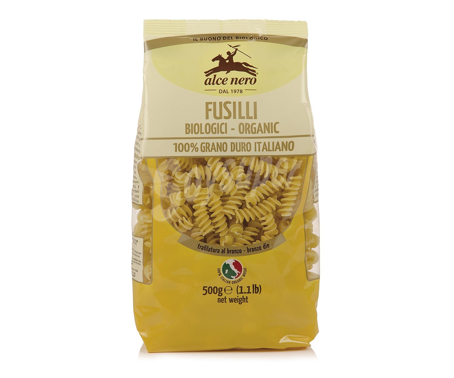 Pasta fusilli de trigo duro, ecológica