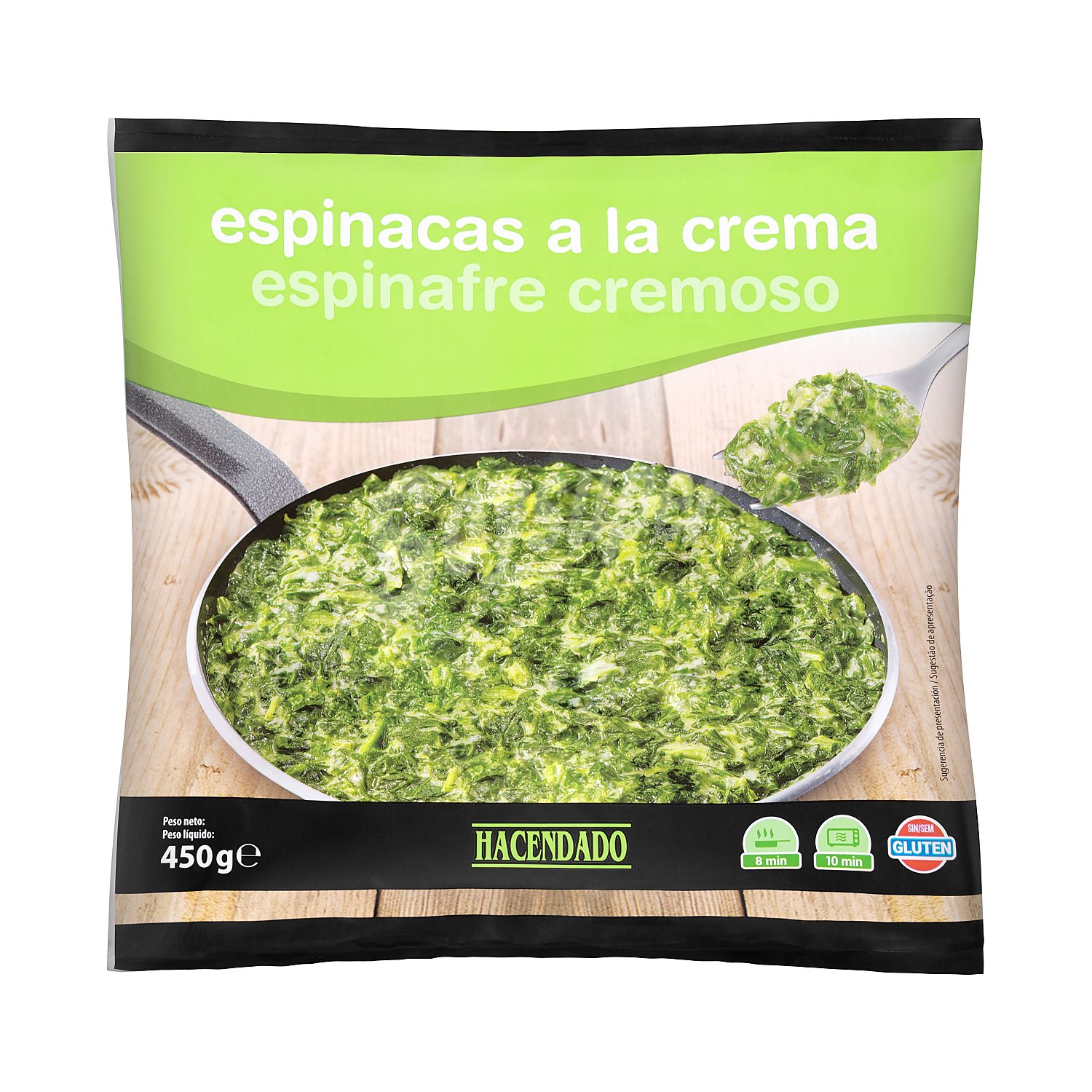 Espinacas a la crema congeladas